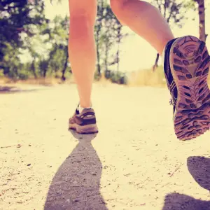 A women running