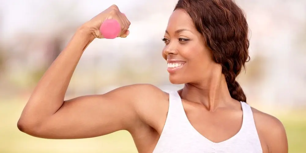 woman with toned arms